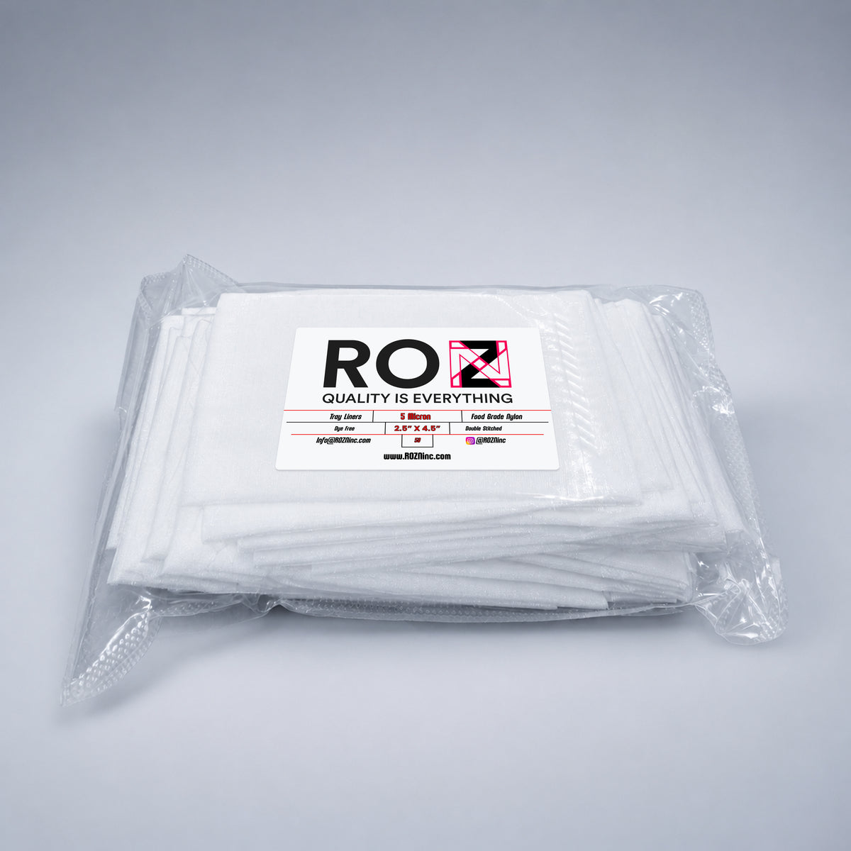 2.5" x 4.5"  | Filter Bags | High-Quality Nylon Mesh | 5, 15, 25, 37, and 160 Micron Size | ROZN Inc.