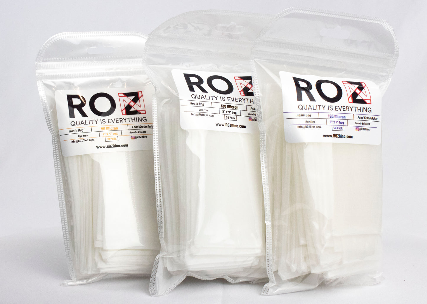 2" x 4.5"  | Filter Bags | High-Quality Nylon Mesh | 25, 37, 90, 120,  and 160 Micron Size | ROZN Inc.